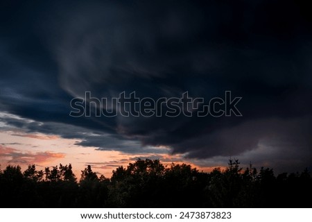 Dramatic sky, storm, bautiful landscape.  Wild europe. 