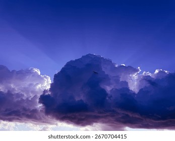 Dramatic sky with storm clouds.