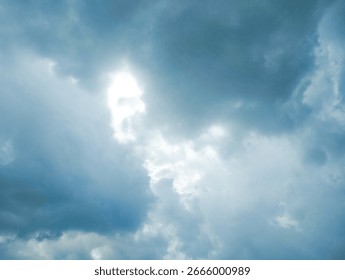 Dramatic Sky with Sunlight Breaking Through Clouds