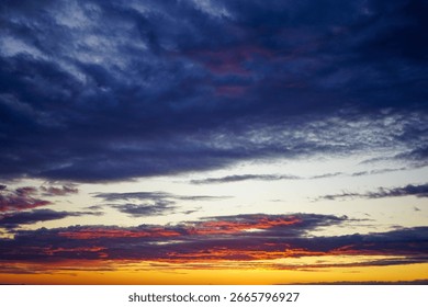 Dramatic Sky at Sunset with Clouds and Color