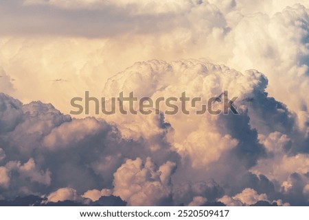 Dramatic sky with thunder cumulus clouds, background, texture.