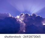 Dramatic sky with thunderstorm clouds.