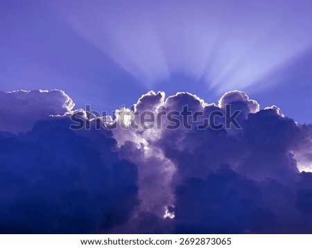 Dramatic sky with thunderstorm clouds.