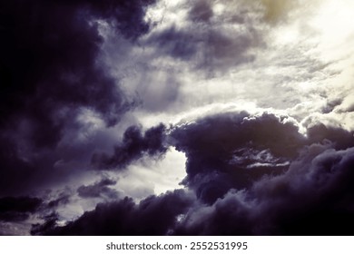 Dramatic Storm Clouds Background in the Stormy Weather