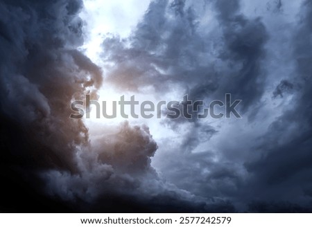 Dramatic Storm Clouds Background in the Stormy Weather