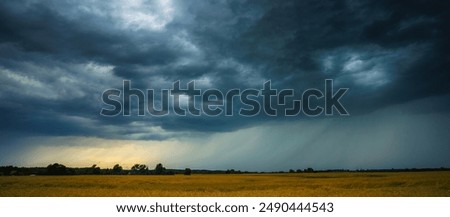 Similar – Image, Stock Photo Dark clouds over the hill range .hiking on the Port Hills in New Zealand.