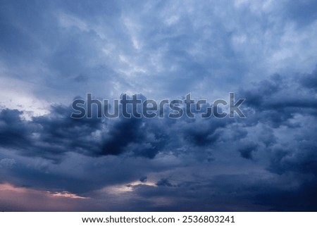 Dramatic Storm Clouds in Sunset. Climate Change and Global Warming 