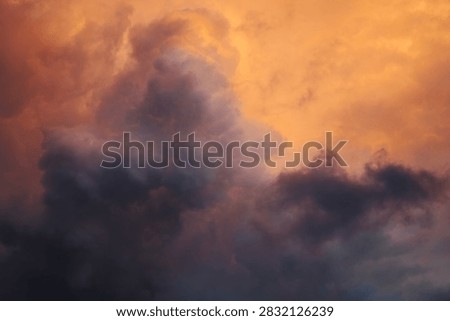 Dramatic stormy clouds background featuring dark thunderclouds, atmospheric lighting and soft misty formations. This cinematic sky texture combines moody cloudscapes, glowing highlights and deep shadows to create a powerful and emotional visual atmosphere. Ideal for fantasy artwork, concept art, book covers, movie posters, wallpapers, presentations, digital compositions, advertising materials and creative design projects. The dynamic cloud formations evoke mystery, drama, weather phenomena and epic cinematic scenery. High-quality cloudscape background suitable for artistic, fantasy, spiritual, celestial and atmospheric visual applications.