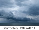 Dramatic stormy sky over the sea. Nature composition. Dramatic sky with storm clouds.