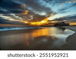 dramatic sunrise coastal Currumbin beach Gold Coast