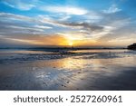 dramatic sunrise reflections Currumbin beach Gold Coast