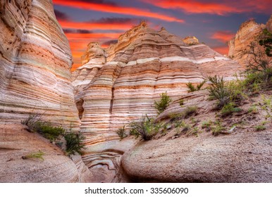 Dramatic sunrise as seen from a canyon near Cochiti, NM