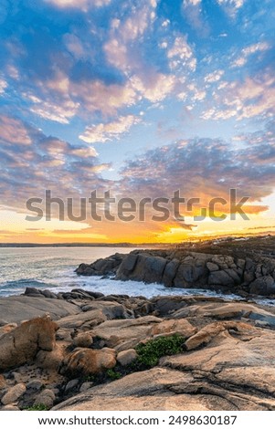 Dramatic sunset above the Encounter Bay, Port Elliot, South Australia