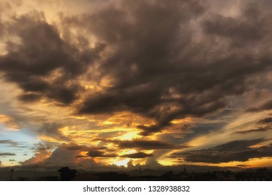 Dramatic sunset with amazing clouds