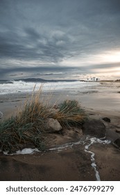 dramatic sunset at the beach