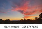 A dramatic sunset in Lovell Canyon road, Nevada, USA