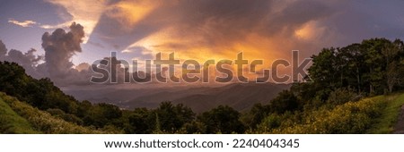 Dramatic Sunset From Mile HIgh Overlook in Great Smoky Mountains National Park
