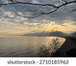 Dramatic Sunset Over Konyaaltı Beach and the Taurus Mountains, Antalya, Turkey