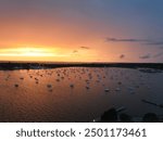 Dramatic Sunset over Bristol Rhode Island Harbor 