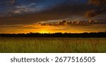 Dramatic sunset over a Florida marsh