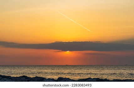 Dramatic sunset over the ocean