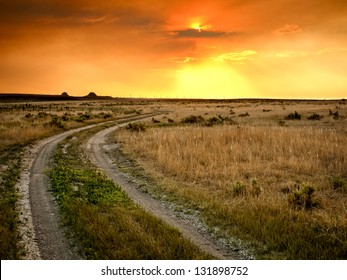 Dramatic sunset at Pawnee National Grassland in Weld County, of northeastern Colorado. - Shutterstock ID 131898752