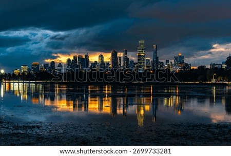 dramatic sunset reflections Albert park