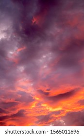 Dramatic Sunset Sky With Storm Clouds