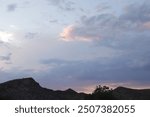 Dramatic thunderclouds during sunset in the mountains of Spain