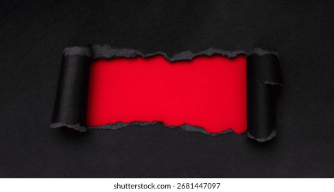 Dramatic torn paper background with red reveal, ideal for sale, banner, poster, flyer, social media, template, mockup and cyber monday deals.