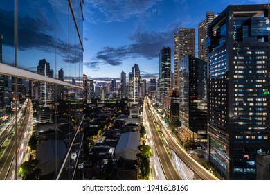 Dramatic Twilight Over The Kuningan Business District In Jakarta, Indonesia Capital City And A Major Financial Center In Southeast Asia.