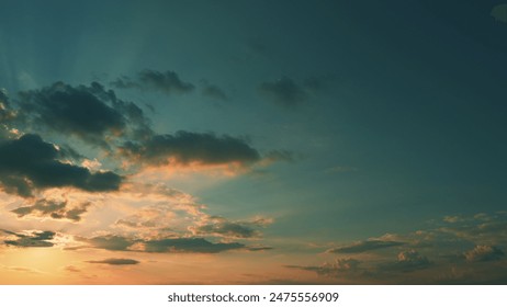 Dramatic Twilight Sky Background. Sunset Sky On Twilight In Evening With Orange Red Sunset Clouds. - Powered by Shutterstock