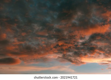 Dramatic twilight sky and cloud sunset background