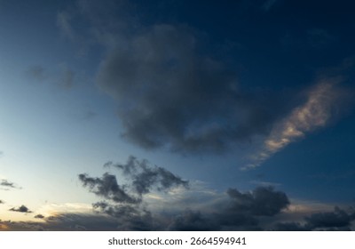 Dramatic twilight sky with dark clouds – Sunset and night transition