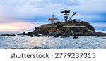 Dramatic view of the Battery Point Lighthouse in Crescent City, California, USA