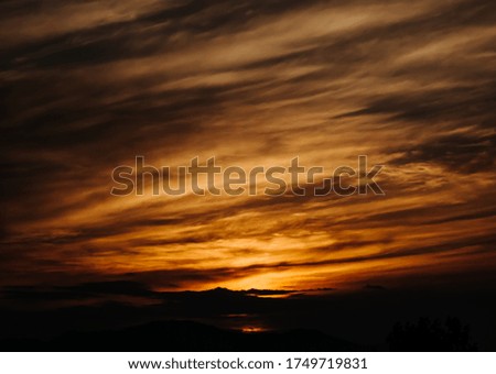 Similar – Image, Stock Photo Dramatic sunset Nature