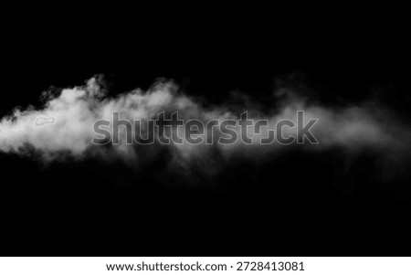 Dramatic wisps of white smoke drift across a completely dark, black background, creating a striking image.