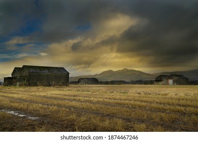 dramtic sky at the old WW2 Ammunition storage located at bandeath industrial estate, Throsk, Stirlingshire, scotland.