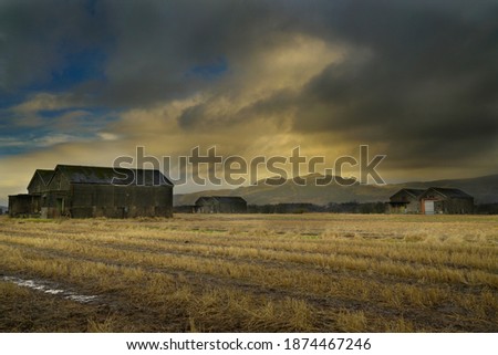 dramtic sky at the old WW2 Ammunition storage located at bandeath industrial estate, Throsk, Stirlingshire, scotland.