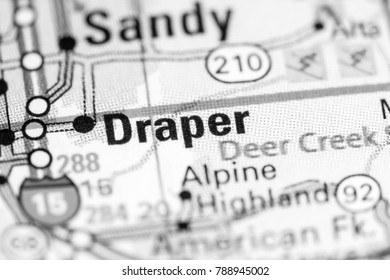 Draper. Utah. USA On A Map.