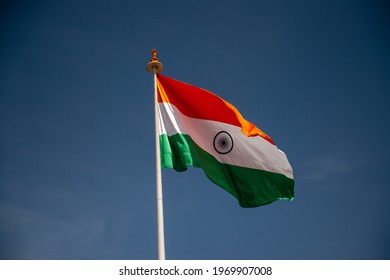 Dras, Ladakh, India- 24 July 2019; Indian Flag at indian flag waving at Kargil War Memorial located near Dras vally, The memorial is built to honor of Indian soldiers who fought in Kargil war. 