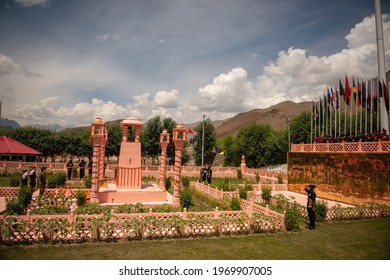 Dras, Ladakh, India- 25 July 2019; Kargil War Memorial located in Dras vally on main highway connecting Leh and Srinagar. The memorial is built to honor of Indian soldiers who fought in Kargil war. 