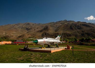 Drass, Ladakh, India- 24 July 2019; Mig 21 Aircraft display at Kargil War Memorial located in Drass valley, which take part in operation safed sagar, played A stellar role the kargil war in 1999, 