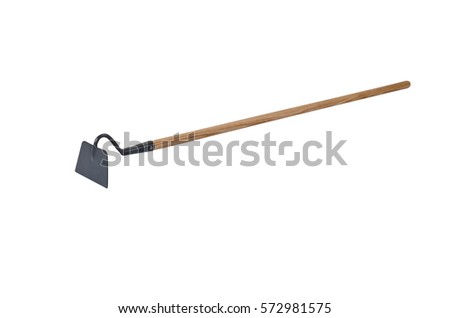 Draw hoe/digging tool isolated on white