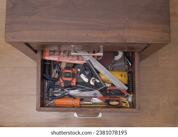 Drawer full of different tools