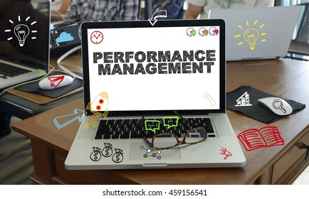 Drawing Icon Cartoon Performance Management Concept Stock Photo ...