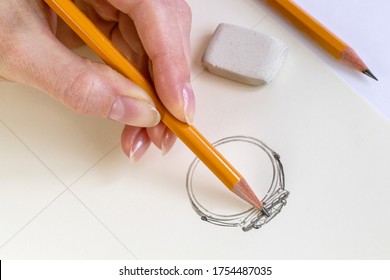  Drawing Jewelry Design. Drawing sketch jewelry on paper . Design Studio. Creativity Ideas. - Powered by Shutterstock