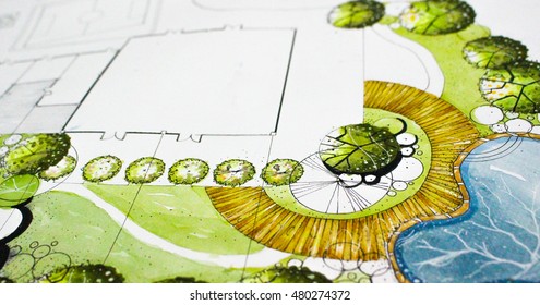 Drawing Landscape Plan Design 