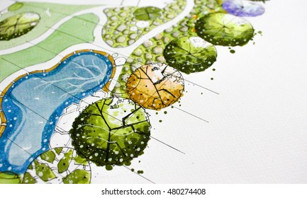 Drawing Landscape Plan Design 