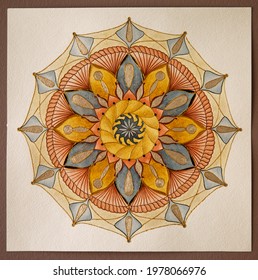 Drawing Mandala with painting in it absract drawings